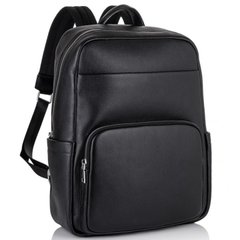 Чоловічий шкіряний рюкзак для ноутбука чорний Tiding Bag NM18-003A, Чорний