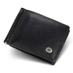 Стильное мужское кожаное портмоне с зажимом ST Leather В470 Черный
