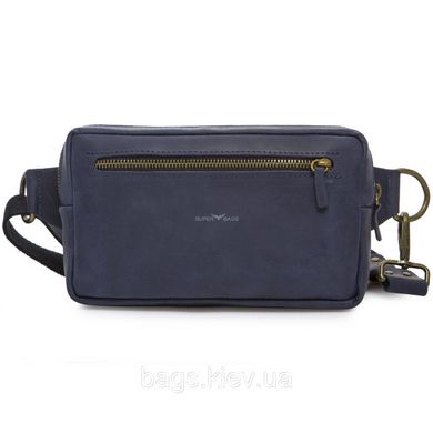 Бананка мужская кожаная компактная Tiding Bag TD-2402 синяя