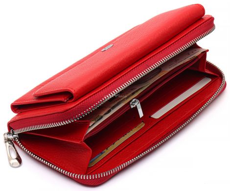 Красный многофункциональный кошелек-клатч из натуральной кожи ST Leather ST027