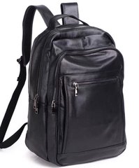 Черный городской рюкзак мужской из натуральной кожи  Tiding Bag
