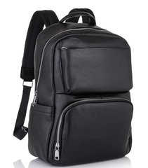Чоловічий міський шкіряний рюкзак для ноутбука Tiding Bag B-144559 Чорний