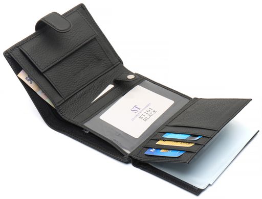 Вертикальне шкіряне портмоне з блоком для документів ST Leather ST101