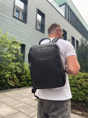 Чоловічий шкіряний рюкзак чорного кольору Tiding Bag ТВ-130010