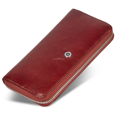 Коричневий довгий чоловічий гаманець з натуральної гладкої шкіри BOSTON B5-018