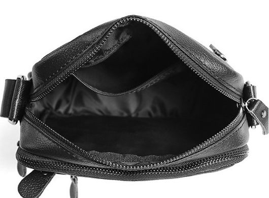 Сумка через плечо для мужчин натуральная кожа чорного цвета Tiding Bag A25-223A