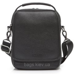 Кожаная мужская сумка через плечо Tiding Bag BX-2086 черная с ручкой
