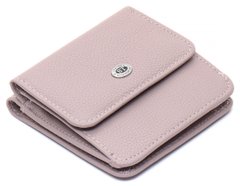 Темно-розовый женский кошелек из натуральной кожи с внешней монетницей на кнопке ST Leather ST005