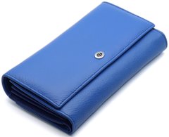 Ярко-синий большой женский кошелек из натуральной кожи с блоком под карточки ST Leather ST217-1