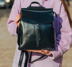 Стильный женский рюкзак-сумка из натуральной кожи Черный Tiding Bag - 24397