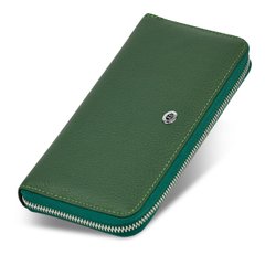 Жіночий зелений гаманець на блискавки ST Leather