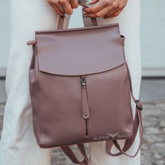 Женский пудровый городской рюкзак из натуральной кожи Tiding Bag - 24341