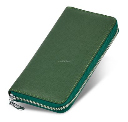 Женский зеленый кошелек на молнии ST Leather