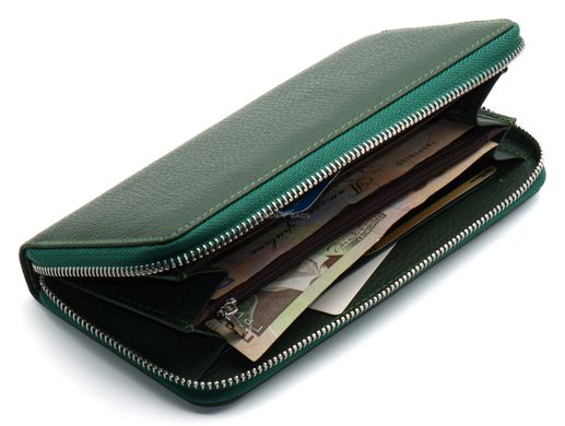 Женский зеленый кошелек на молнии ST Leather