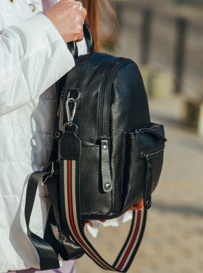 Стильный кожаный рюкзак-сумка черный Olivia Leather NWBP-144547