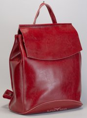 Женский красный кожаный городской рюкзак Borsa Leather BL-144574