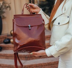 Женский коричневый городской рюкзак из натуральной кожи Tiding Bag - 24338