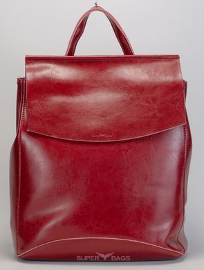 Жіночий червоний шкіряний міський рюкзак. Borsa Leather BL-144574