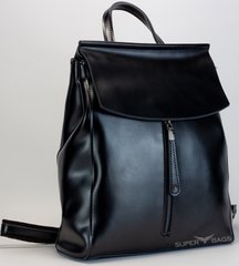 Чорний рюкзак-сумка з натуральної шкіри на одне відділення Tiding Bag - 24387, Чорний