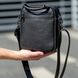 Мужская сумка-мессенджер из натуральной кожи черная BX-11130